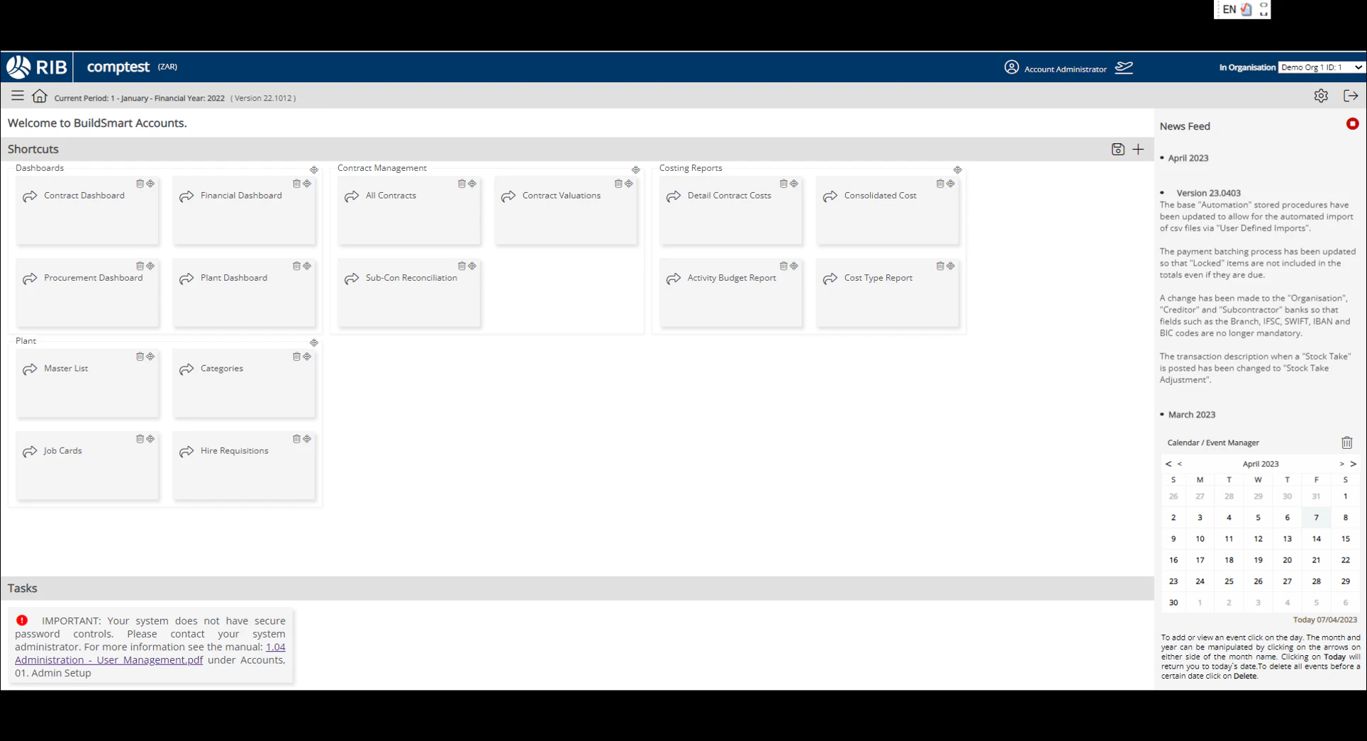 screenshot of RIB BuildSmart